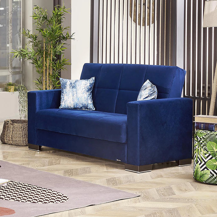 Ottomanson Armada Collection Upholstered Convertible Loveseat with Storage