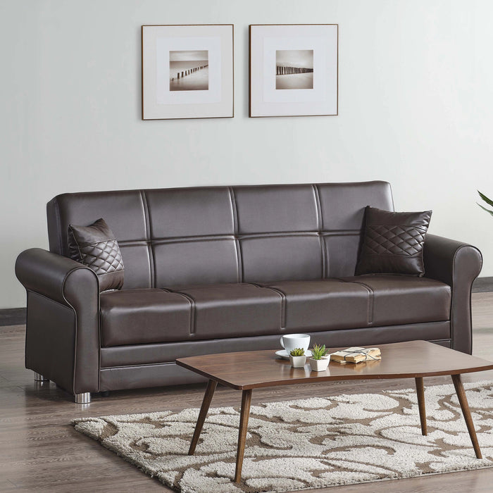 Ottomanson Avalon Collection Upholstered Convertible Sofabed with Storage