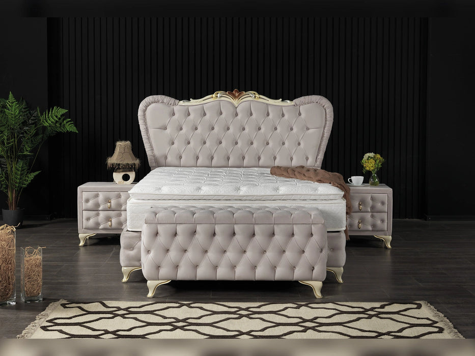 Armada Storage Bed With Headboard Cream