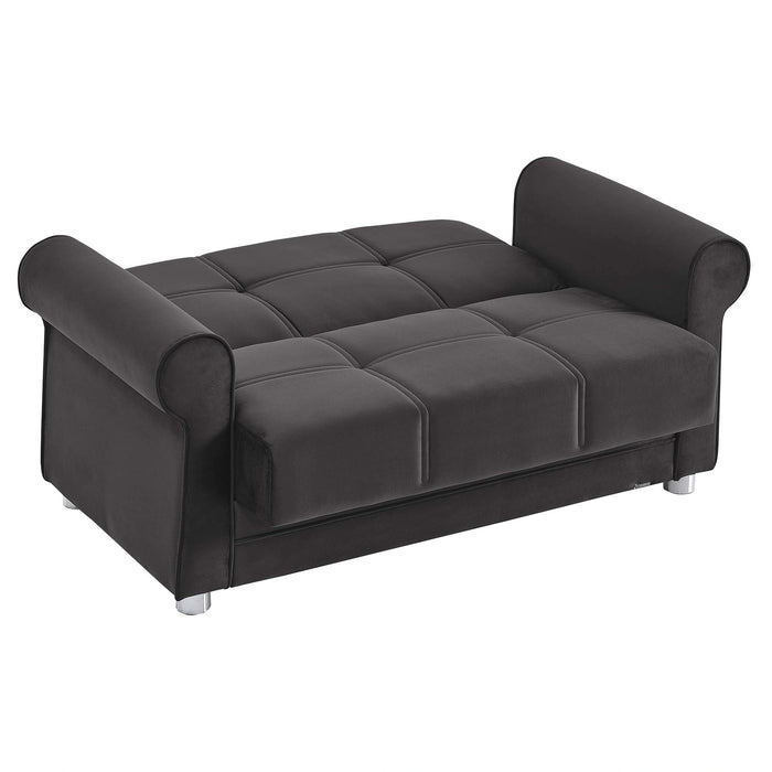 Ottomanson Sara Collection Upholstered Convertible Loveseat with Storage