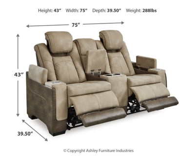 Next-Gen DuraPella Power Reclining Loveseat with Console - Home And Beyond