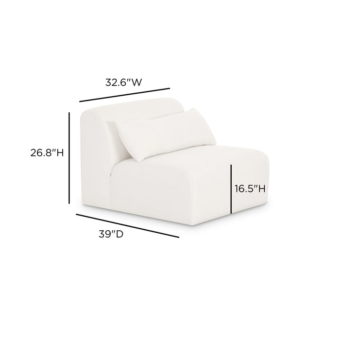 Tarra Cream Performance Chenille Modular Armless Chair