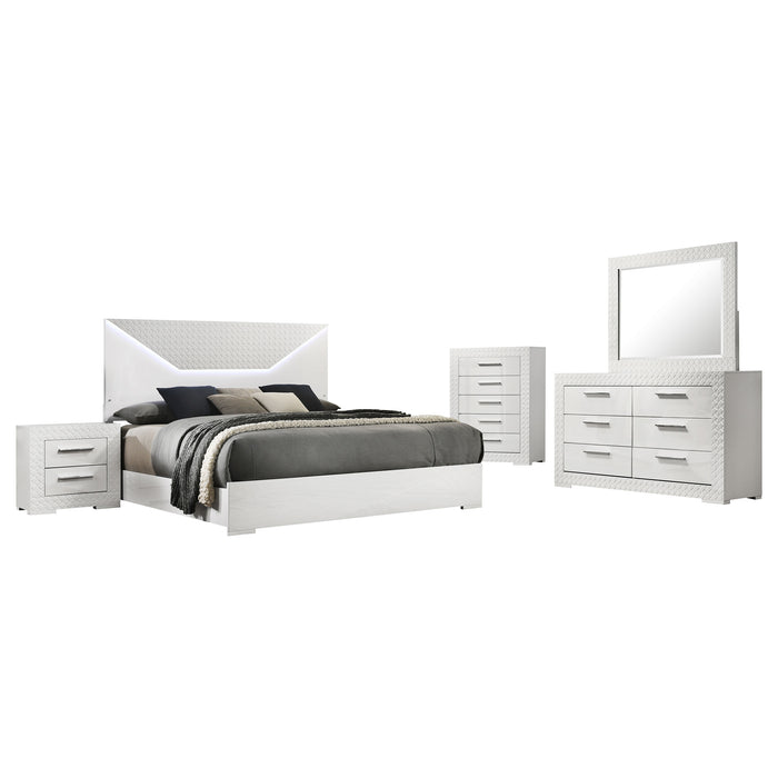 Ives 4 & 5 Piece Bedroom Set E.king & Queen White & Grey