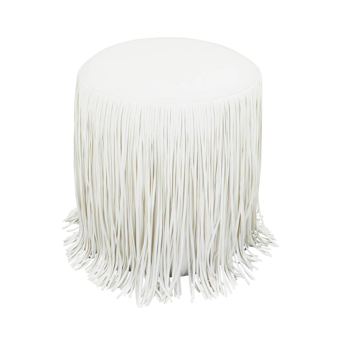 Shag Me Performance Vegan Leather Ottoman