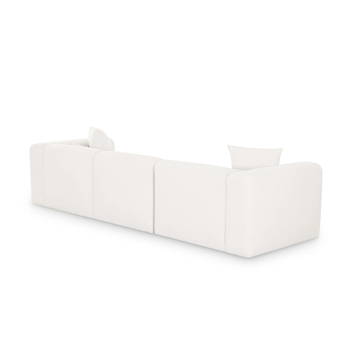 Tarra 118" Cream Performance Chenille Modular Sofa