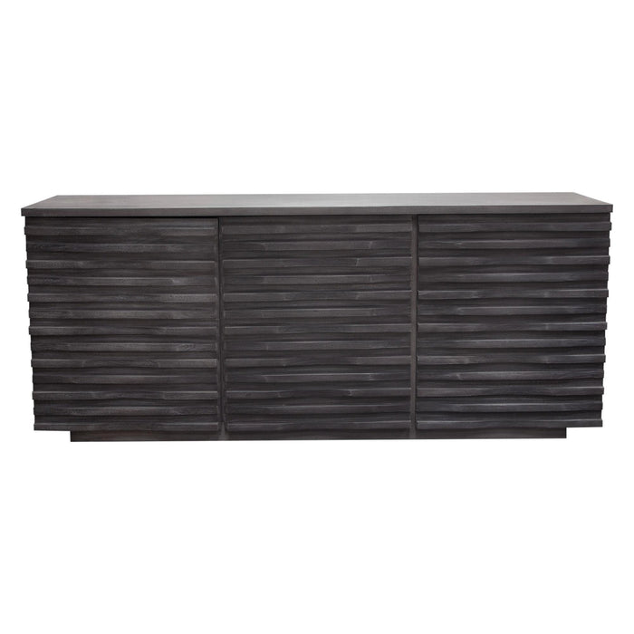 Bastille 69" 3-Door Solid Acacia Wood Sideboard in Smoke Grey Finish by Diamond Sofa