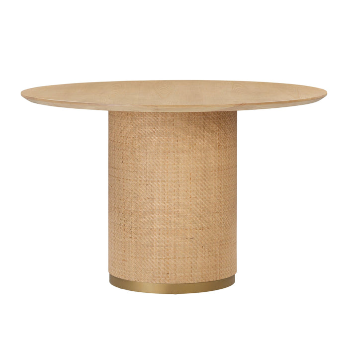 Akiba 47" Natural Ash &amp; Rattan Round Dining Table
