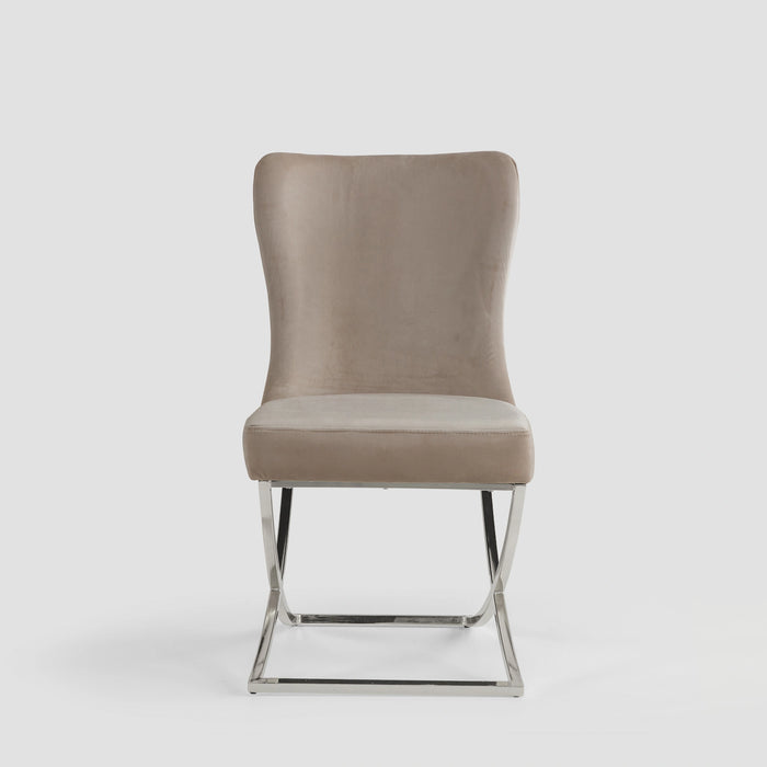 Ottomanson Royal Collection Upholstered Gold Legged Dining Chair, Set of 2