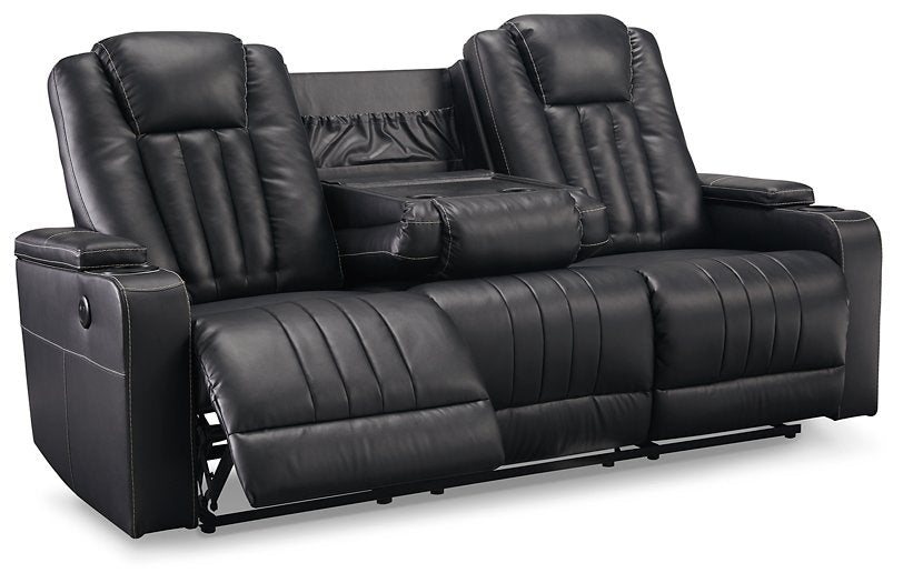 Center Point Reclining Sofa with Drop Down Table - Home And Beyond