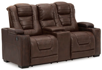Owner's Box Power Reclining Loveseat with Console - Home And Beyond