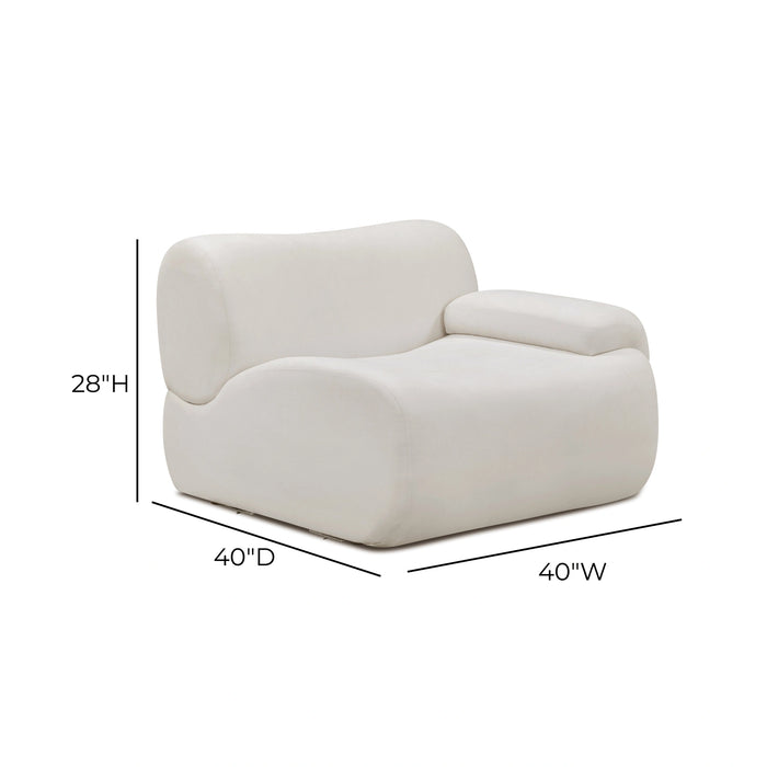 Zenith Contract-Grade Upcycled Fabric Cream Corner Chair