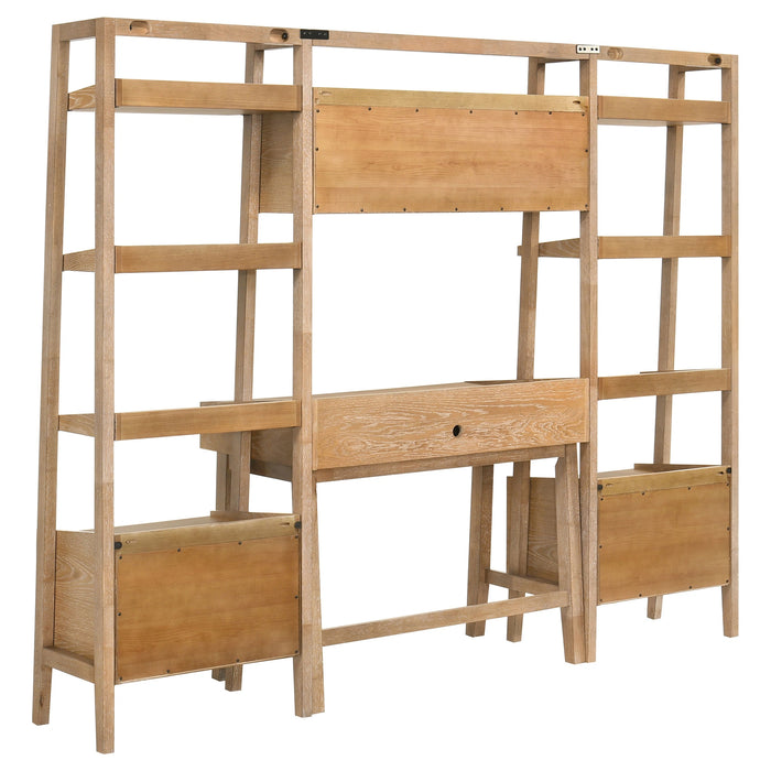 Fabian Desk and Bookshelf Set (Desk, 2 Bookcase and Bridge)