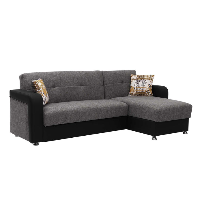 Ottomanson Harmony Collection Upholstered Convertible Chaise Lounge with Storage