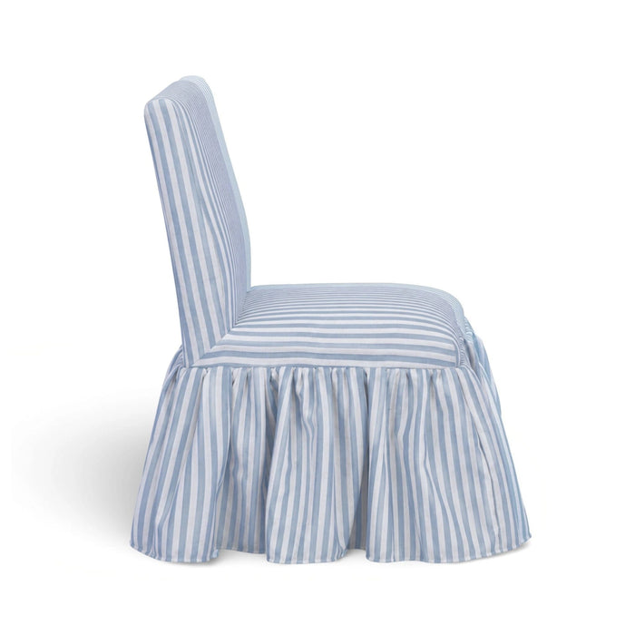 Gertrude Striped Performance Linen Skirted Dining Chair