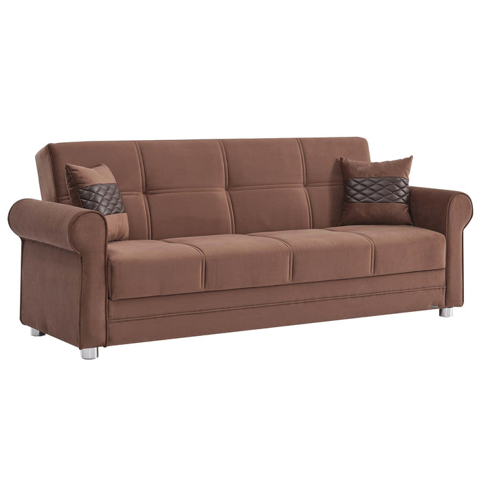Ottomanson Sara Collection Upholstered Convertible Sofabed with Storage