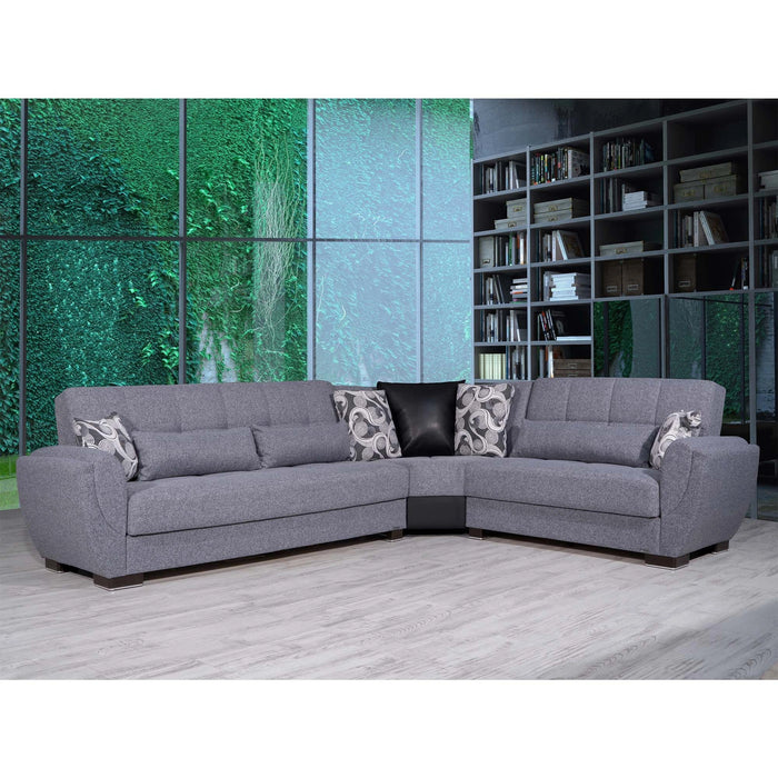 Ottomanson Armada Air Collection Upholstered Convertible Sectional with Storage