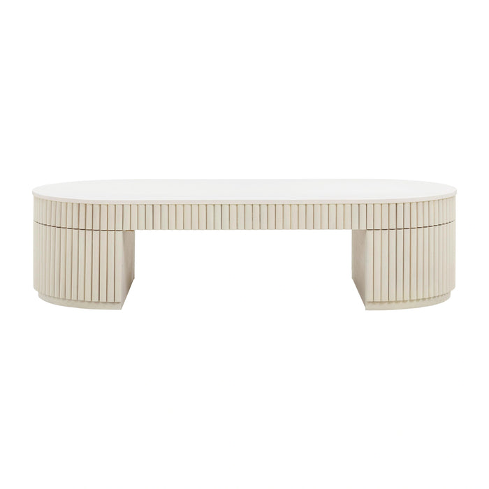 Bella 48" Cream Oval Coffee Table