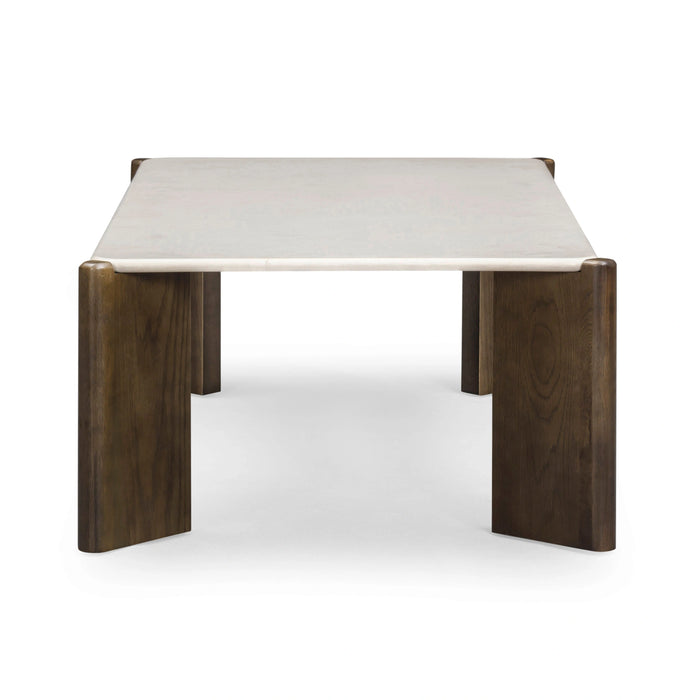 Restis 52" Cream Quartz Rectangular Coffee Table