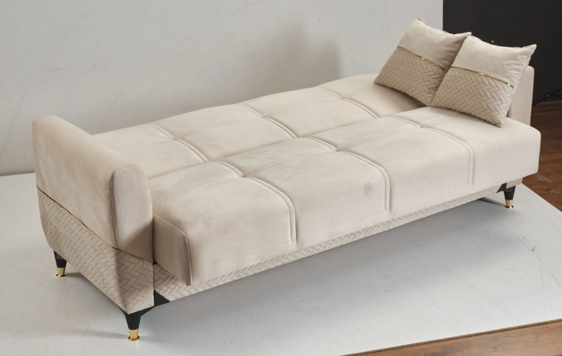 Ottomanson Samba Collection Upholstered Convertible Sofabed with Storage