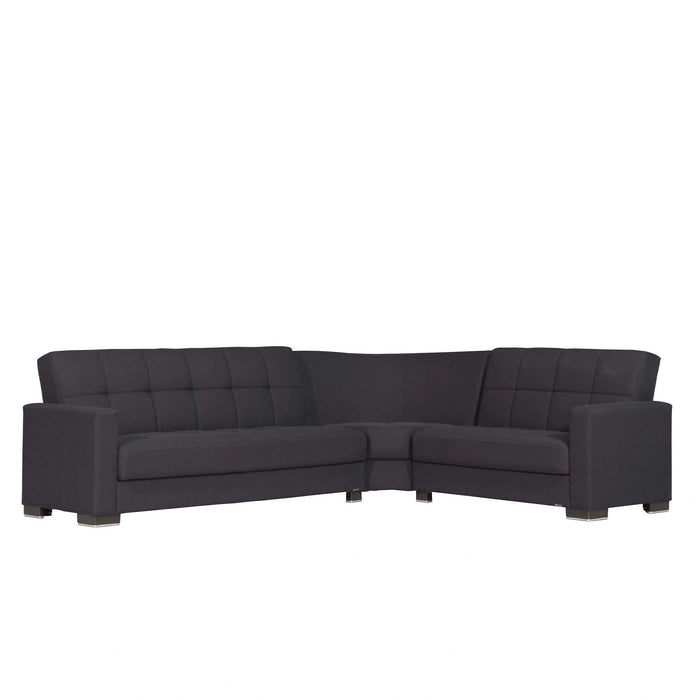 Ottomanson Armada Collection Upholstered Convertible Sectional with Storage