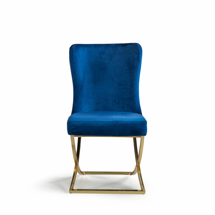 Ottomanson Royal Collection Upholstered Gold Legged Dining Chair, Set of 2