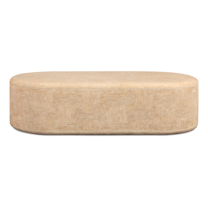 Suraya 55" Indoor/Outdoor Concrete Rounded Coffee Table