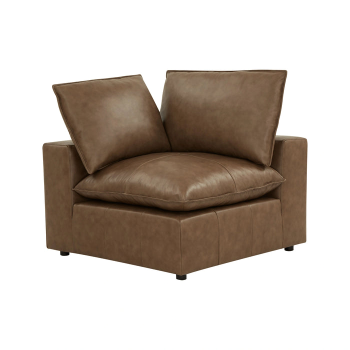 Cali Brown Leather Modular Corner Chair