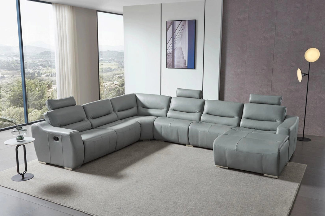 ESF Furniture 2144 Right Sectional w/ Recliner in Gray