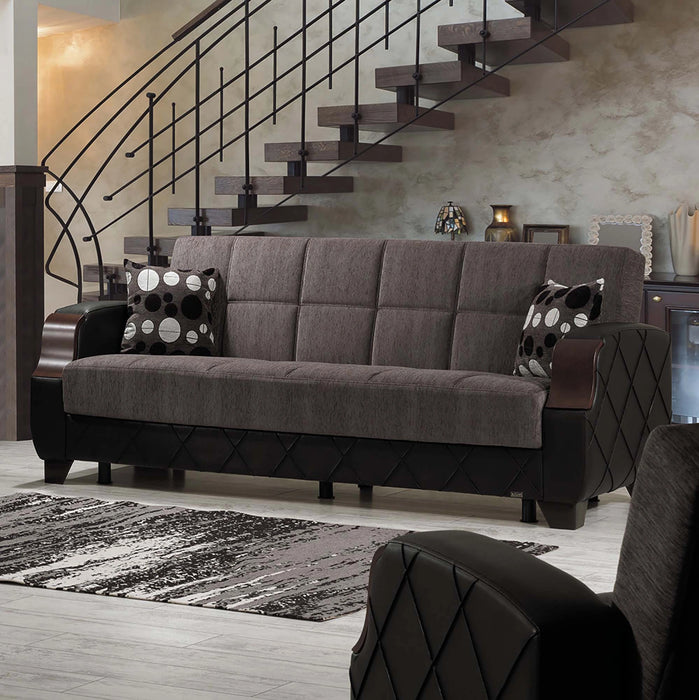 Ottomanson Molina Collection Upholstered Convertible Sofabed with Storage