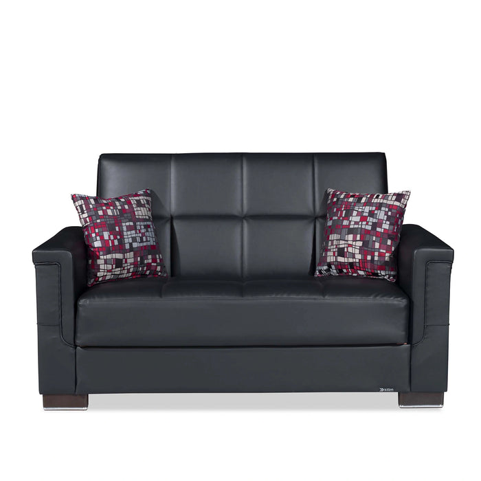 Ottomanson Armada Collection Upholstered Convertible Loveseat with Storage