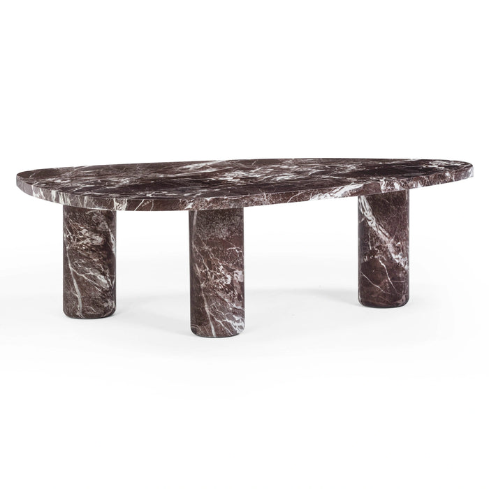 Libby Faux Red Levanto Marble Indoor/Outdoor Coffee Table (36"-48")