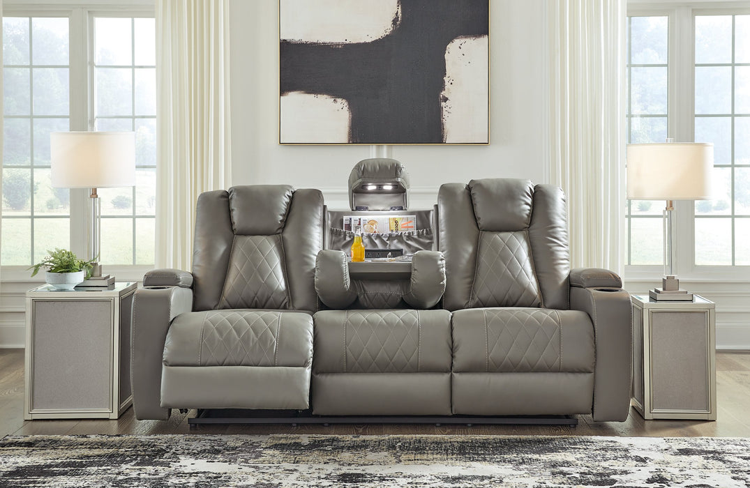 Mancin Reclining Sofa with Drop Down Table - Home And Beyond