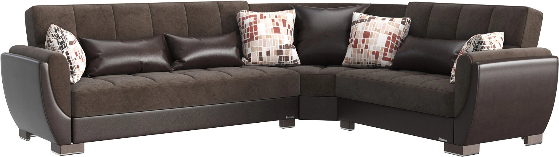 Ottomanson Armada Air Collection Upholstered Convertible Sectional with Storage