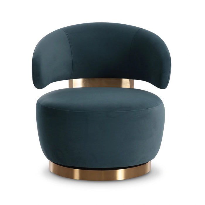 Austin Dark Teal Performance Velvet Swivel Accent Chair