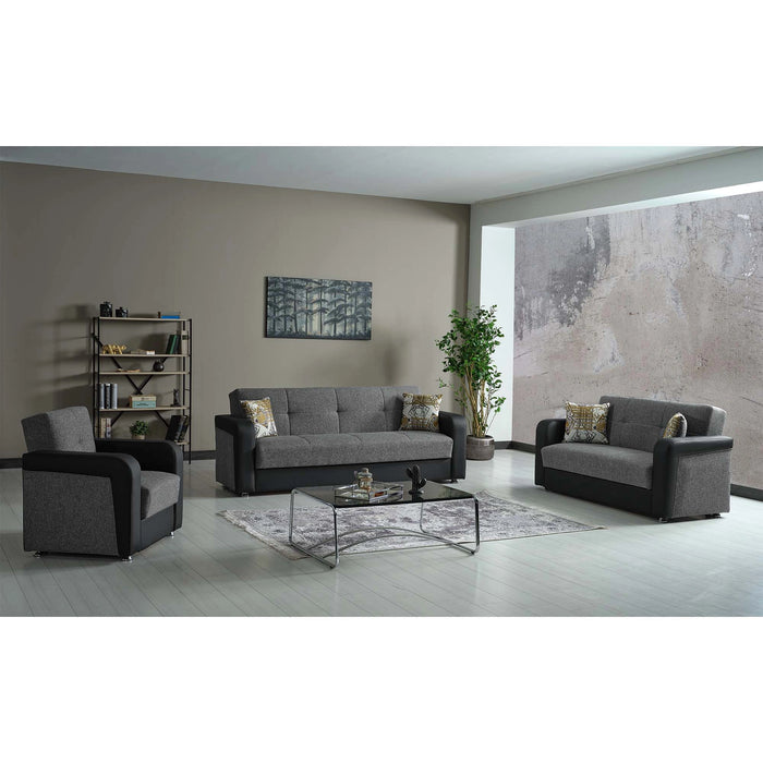 Ottomanson Harmony Collection Upholstered Convertible Loveseat with Storage