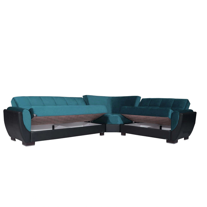 Ottomanson Armada Air Collection Upholstered Convertible Sectional with Storage
