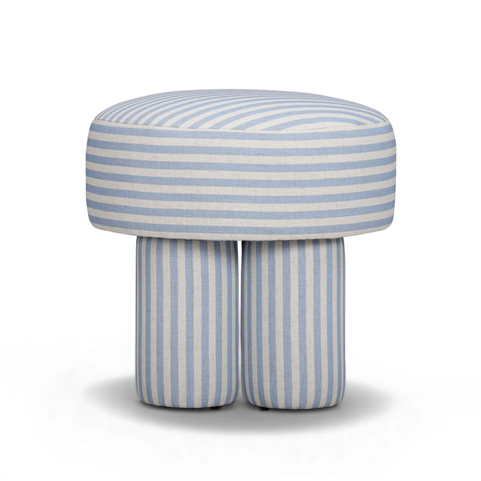Masha Striped Performance Linen Accent Stool