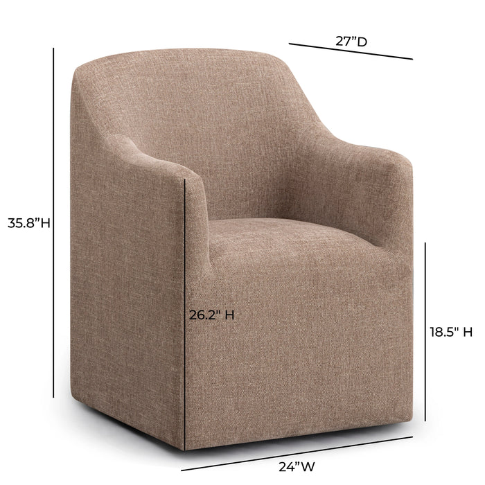 Helena Tall Textured Weave Performance Fabric Dining Chair