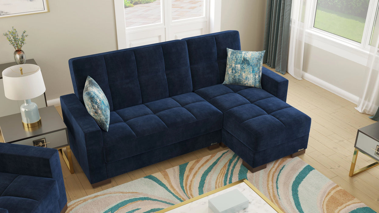 Ottomanson Armada Collection Upholstered Convertible Chaise Lounge with Storage