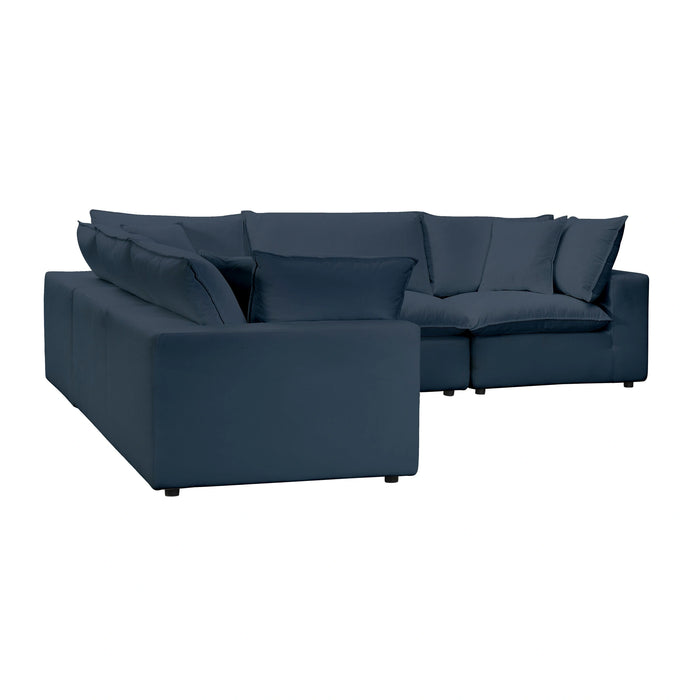 Cali 5-Piece Brown Leather Modular L-Sectional