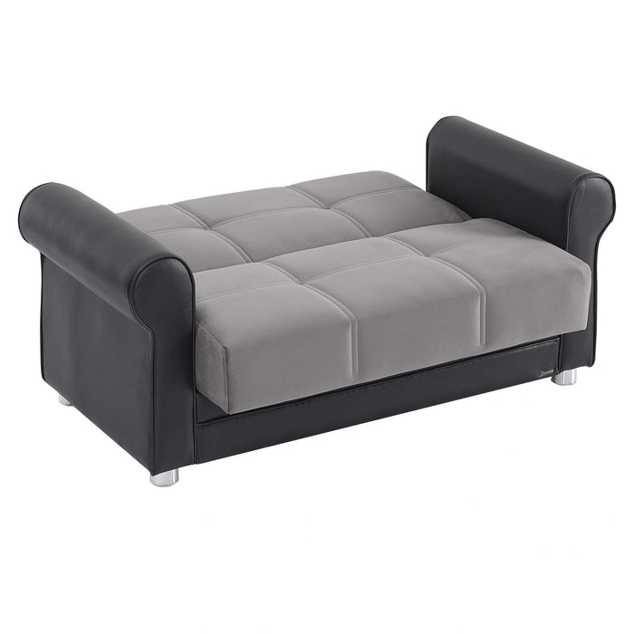 Ottomanson Avalon Collection Upholstered Convertible Loveseat with Storage