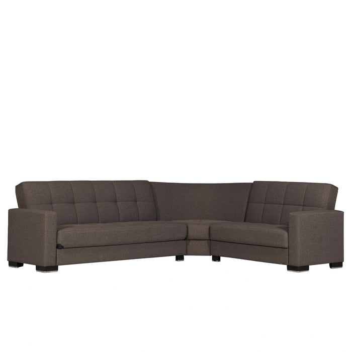 Ottomanson Armada Collection Upholstered Convertible Sectional with Storage