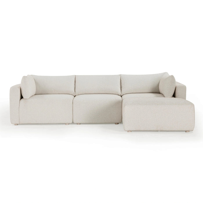 Hangover 4-Piece Cream Performance Fabric Outdoor Modular Sectional