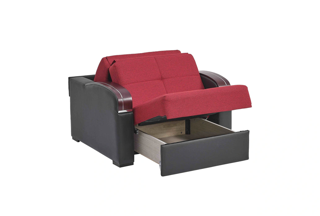 Ottomanson Sleep Plus Collection Upholstered Convertible Armchair with Storage