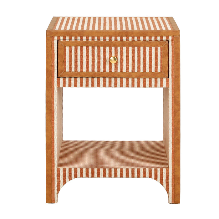 Kora 18" Cotton Jute 1-Drawer Contract-Grade Nightstand