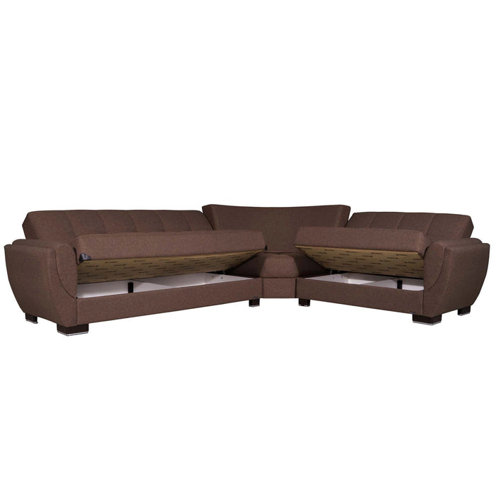Ottomanson Armada Air Collection Upholstered Convertible Sectional with Storage