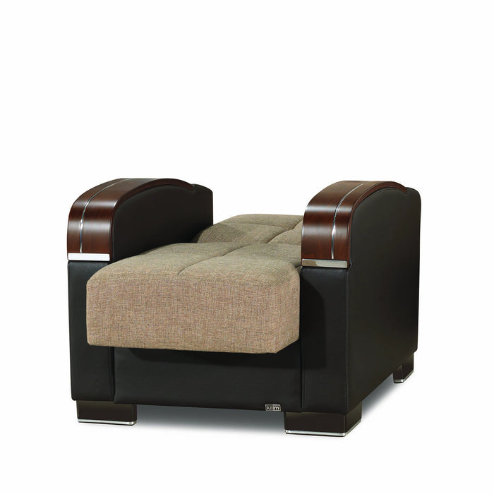 Ottomanson Mobimax Collection Upholstered Convertible Armchair with Storage