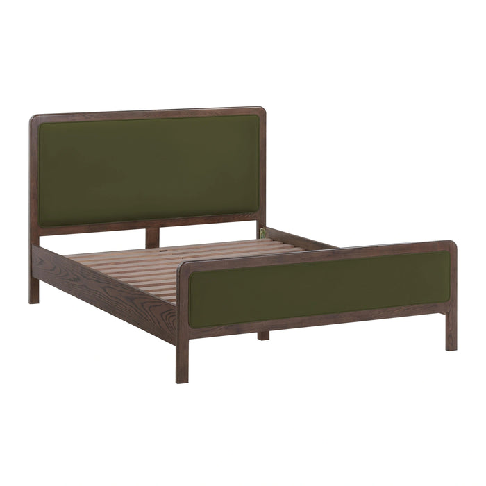 Hella Contract-Grade Velvet and Ash Wood Bed