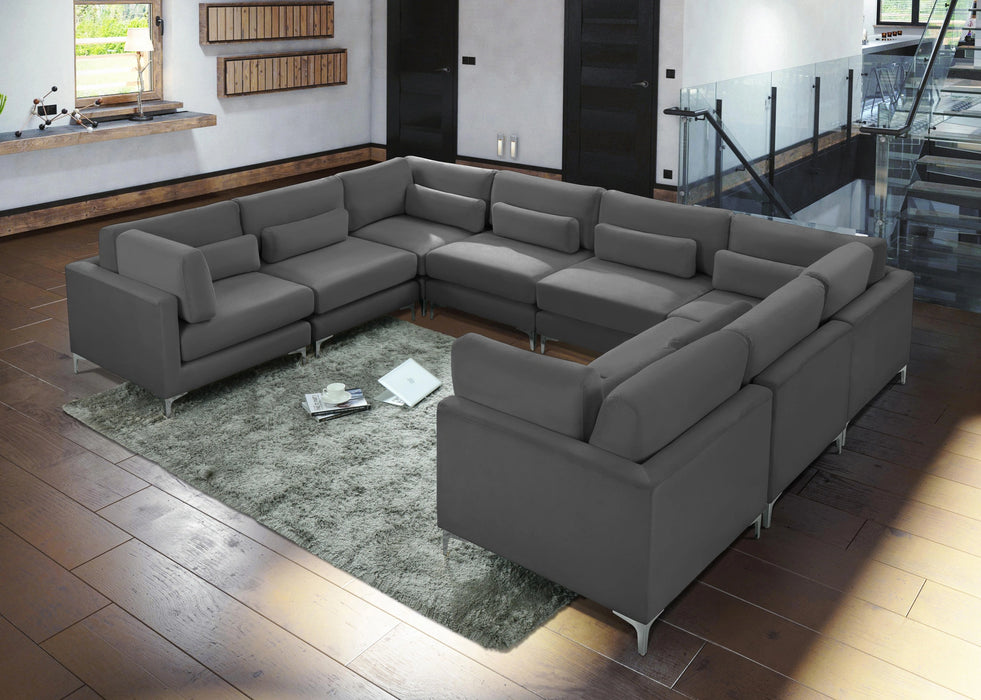 Julia Grey Velvet Modular Sectional (8 Boxes)