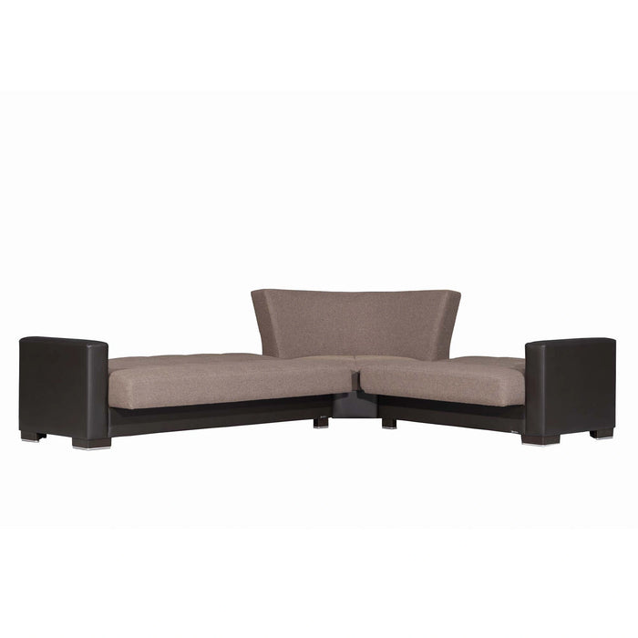 Ottomanson Armada Collection Upholstered Convertible Sectional with Storage